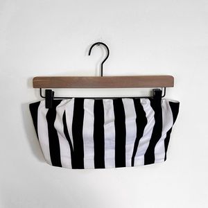 Fashion Nova Black and White Striped Crop Top